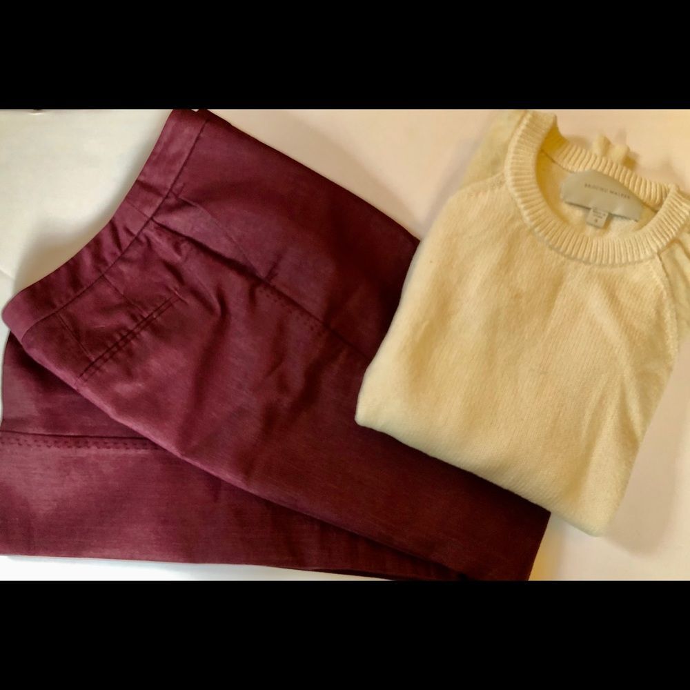 [BCBG MaxAzria] Wine Cotton Blend Dress Pants Sz 0